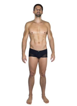 Boxer noir rayé opaque et transparent - LM2906-67BLK